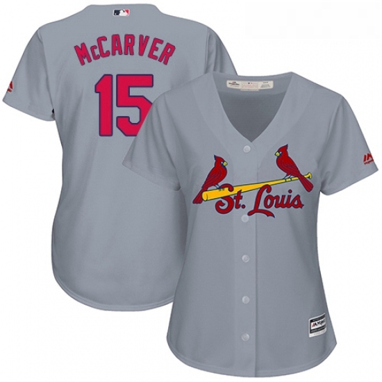 Womens Majestic St Louis Cardinals 15 Tim McCarver Replica Grey Road Cool Base MLB Jersey Womens Majestic St Louis Cardinals 15 Tim McCarver Replica Grey Road Cool Base MLB Jersey