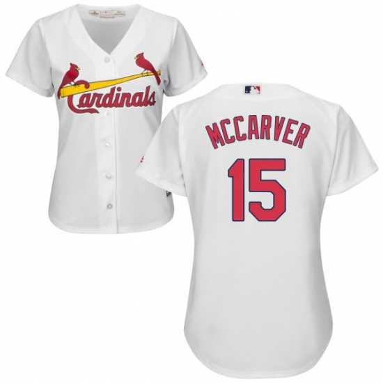 Womens Majestic St Louis Cardinals 15 Tim McCarver Replica White Home Cool Base MLB Jersey Womens Majestic St Louis Cardinals 15 Tim McCarver Replica White Home Cool Base MLB Jersey