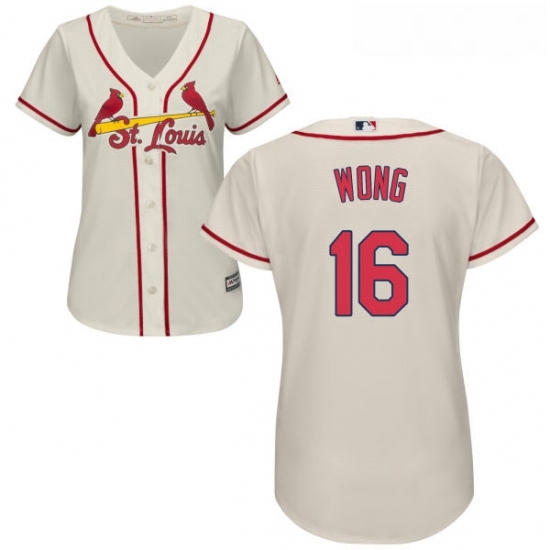 Womens Majestic St Louis Cardinals 16 Kolten Wong Replica Cream Alternate Cool Base MLB Jersey Womens Majestic St Louis Cardinals 16 Kolten Wong Replica Cream Alternate Cool Base MLB Jersey