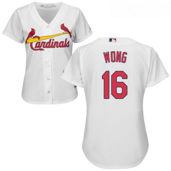 Womens Majestic St Louis Cardinals 16 Kolten Wong Replica White Home Cool Base MLB Jersey Womens Majestic St Louis Cardinals 16 Kolten Wong Replica White Home Cool Base MLB Jersey