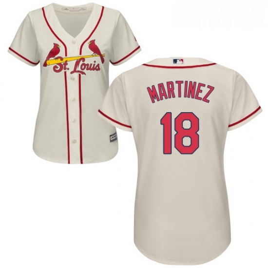 Womens Majestic St Louis Cardinals 18 Carlos Martinez Authentic Cream Alternate Cool Base MLB Jersey Womens Majestic St Louis Cardinals 18 Carlos Martinez Authentic Cream Alternate Cool Base MLB Jersey