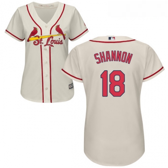 Womens Majestic St Louis Cardinals 18 Mike Shannon Authentic Cream Alternate Cool Base MLB Jersey Womens Majestic St Louis Cardinals 18 Mike Shannon Authentic Cream Alternate Cool Base MLB Jersey