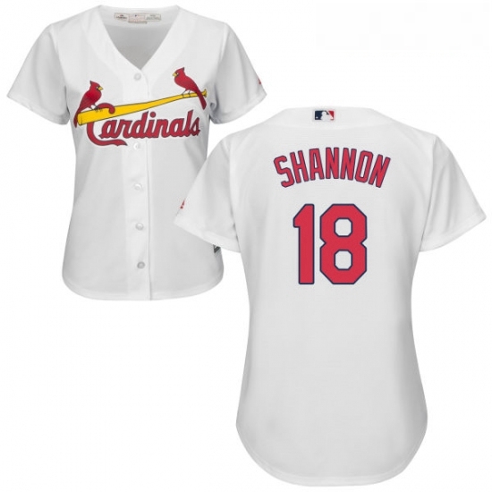 Womens Majestic St Louis Cardinals 18 Mike Shannon Replica White Home Cool Base MLB Jersey Womens Majestic St Louis Cardinals 18 Mike Shannon Replica White Home Cool Base MLB Jersey