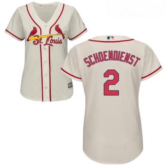 Womens Majestic St Louis Cardinals 2 Red Schoendienst Replica Cream Alternate Cool Base MLB Jersey Womens Majestic St Louis Cardinals 2 Red Schoendienst Replica Cream Alternate Cool Base MLB Jersey