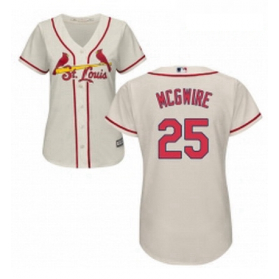 Womens Majestic St Louis Cardinals 25 Mark McGwire Replica Cream Alternate Cool Base MLB Jersey Womens Majestic St Louis Cardinals 25 Mark McGwire Replica Cream Alternate Cool Base MLB Jersey