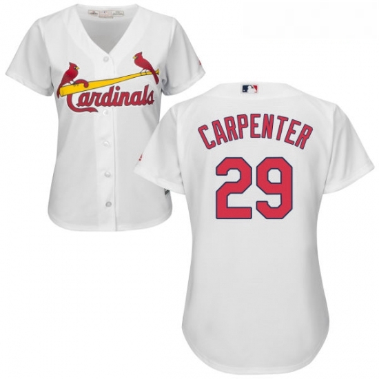 Womens Majestic St Louis Cardinals 29 Chris Carpenter Replica White Home Cool Base MLB Jersey Womens Majestic St Louis Cardinals 29 Chris Carpenter Replica White Home Cool Base MLB Jersey