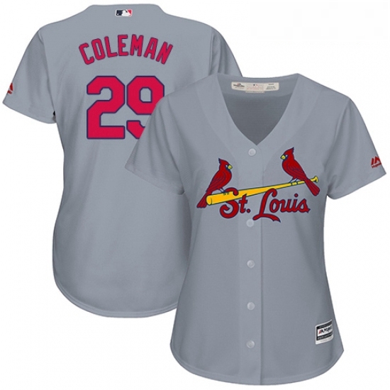 Womens Majestic St Louis Cardinals 29 Vince Coleman Authentic Grey Road Cool Base MLB Jersey Womens Majestic St Louis Cardinals 29 Vince Coleman Authentic Grey Road Cool Base MLB Jersey