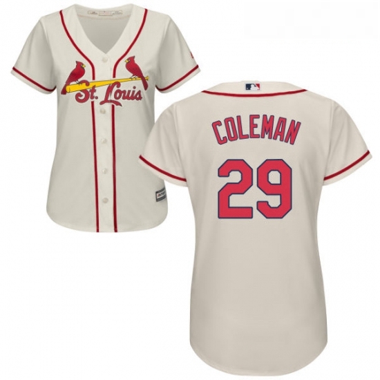 Womens Majestic St Louis Cardinals 29 Vince Coleman Replica Cream Alternate Cool Base MLB Jersey Womens Majestic St Louis Cardinals 29 Vince Coleman Replica Cream Alternate Cool Base MLB Jersey