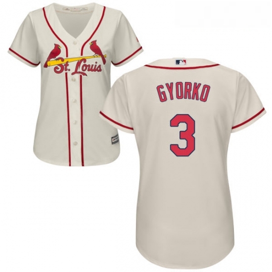 Womens Majestic St Louis Cardinals 3 Jedd Gyorko Authentic Cream Alternate Cool Base MLB Jersey Womens Majestic St Louis Cardinals 3 Jedd Gyorko Authentic Cream Alternate Cool Base MLB Jersey