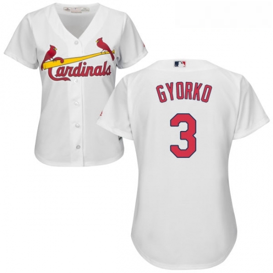 Womens Majestic St Louis Cardinals 3 Jedd Gyorko Authentic White Home Cool Base MLB Jersey Womens Majestic St Louis Cardinals 3 Jedd Gyorko Authentic White Home Cool Base MLB Jersey
