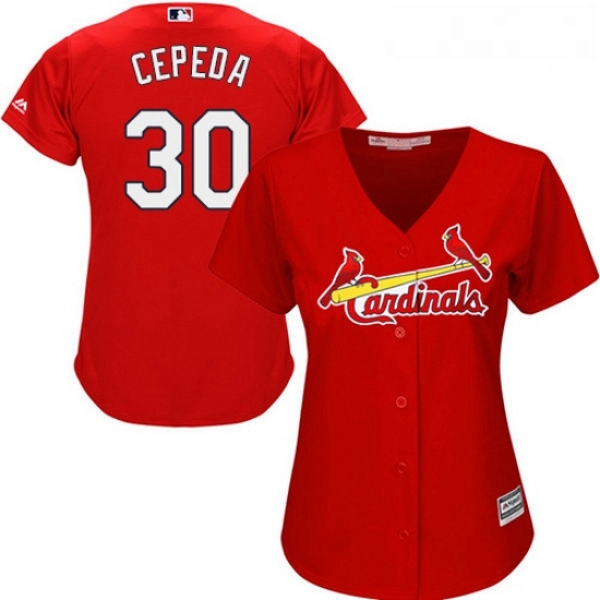 Womens Majestic St Louis Cardinals 30 Orlando Cepeda Authentic Red Alternate Cool Base MLB Jersey Womens Majestic St Louis Cardinals 30 Orlando Cepeda Authentic Red Alternate Cool Base MLB Jersey