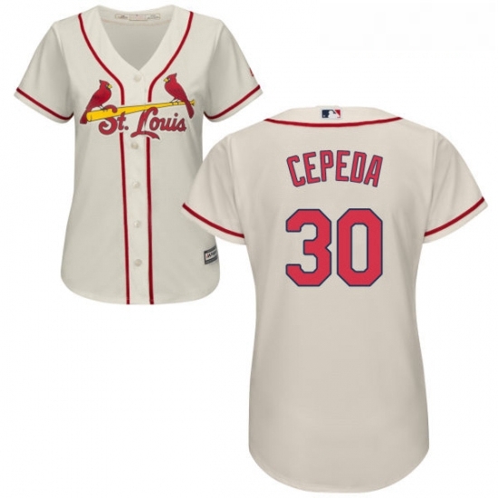 Womens Majestic St Louis Cardinals 30 Orlando Cepeda Replica Cream Alternate Cool Base MLB Jersey Womens Majestic St Louis Cardinals 30 Orlando Cepeda Replica Cream Alternate Cool Base MLB Jersey