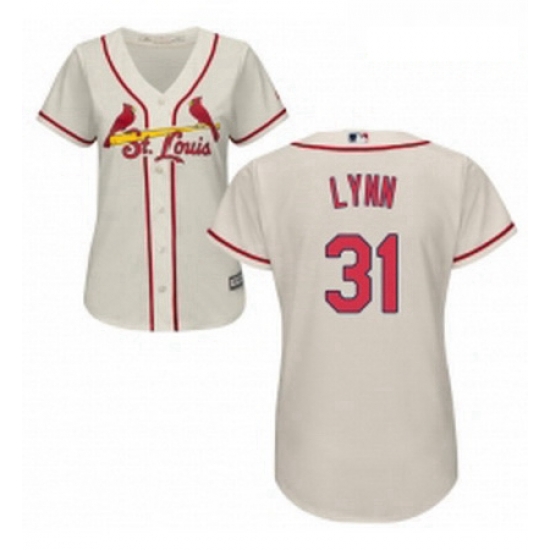 Womens Majestic St Louis Cardinals 31 Lance Lynn Replica Cream Alternate Cool Base MLB Jersey Womens Majestic St Louis Cardinals 31 Lance Lynn Replica Cream Alternate Cool Base MLB Jersey