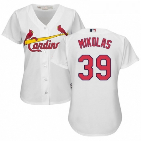 Womens Majestic St Louis Cardinals 39 Miles Mikolas Authentic White Home Cool Base MLB Jersey Womens Majestic St Louis Cardinals 39 Miles Mikolas Authentic White Home Cool Base MLB Jersey