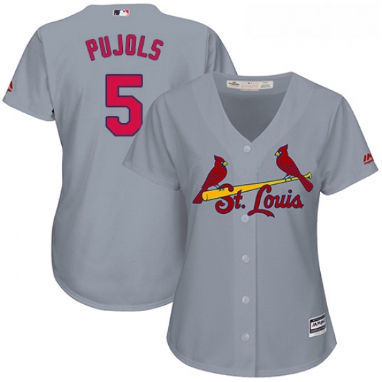 Womens Majestic St Louis Cardinals 5 Albert Pujols Authentic Grey Road Cool Base MLB Jersey Womens Majestic St Louis Cardinals 5 Albert Pujols Authentic Grey Road Cool Base MLB Jersey