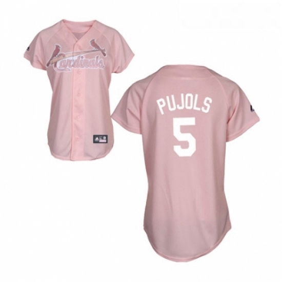 Womens Majestic St Louis Cardinals 5 Albert Pujols Replica Pink Fashion MLB Jersey Womens Majestic St Louis Cardinals 5 Albert Pujols Replica Pink Fashion MLB Jersey