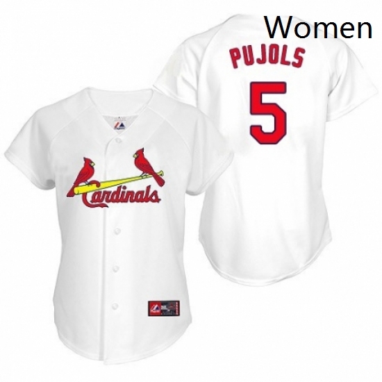 Womens Majestic St Louis Cardinals 5 Albert Pujols Replica White MLB Jersey Womens Majestic St Louis Cardinals 5 Albert Pujols Replica White MLB Jersey