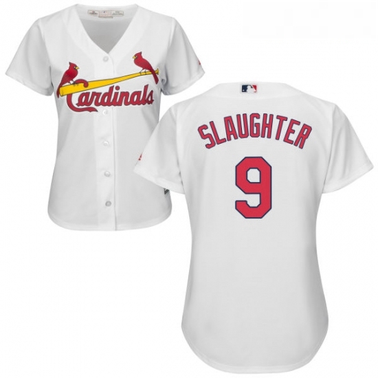 Womens Majestic St Louis Cardinals 9 Enos Slaughter Replica White Home Cool Base MLB Jersey Womens Majestic St Louis Cardinals 9 Enos Slaughter Replica White Home Cool Base MLB Jersey