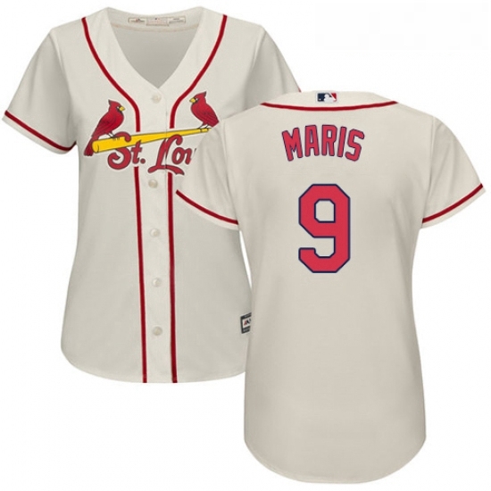 Womens Majestic St Louis Cardinals 9 Roger Maris Authentic Cream Alternate Cool Base MLB Jersey Womens Majestic St Louis Cardinals 9 Roger Maris Authentic Cream Alternate Cool Base MLB Jersey