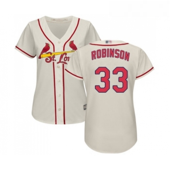Womens St Louis Cardinals 33 Drew Robinson Replica Cream Alternate Cool Base Baseball Jersey Womens St Louis Cardinals 33 Drew Robinson Replica Cream Alternate Cool Base Baseball Jersey