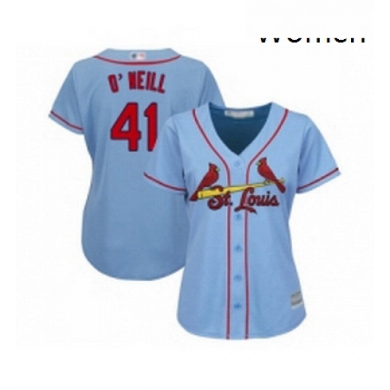 Womens St Louis Cardinals 41 Tyler O Neill Replica Light Blue Alternate Cool Base Baseball Jersey Womens St Louis Cardinals 41 Tyler O Neill Replica Light Blue Alternate Cool Base Baseball Jersey