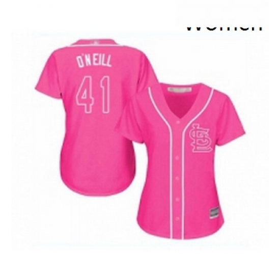 Womens St Louis Cardinals 41 Tyler O Neill Replica Pink Fashion Cool Base Baseball Jersey Womens St Louis Cardinals 41 Tyler O Neill Replica Pink Fashion Cool Base Baseball Jersey