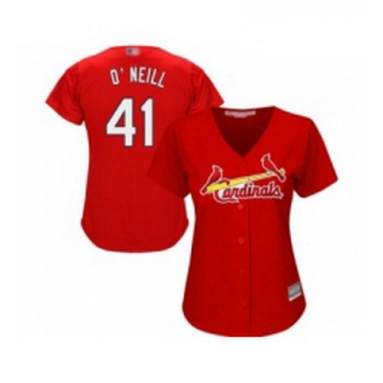 Womens St Louis Cardinals 41 Tyler O Neill Replica Red Alternate Cool Base Baseball Jersey Womens St Louis Cardinals 41 Tyler O Neill Replica Red Alternate Cool Base Baseball Jersey
