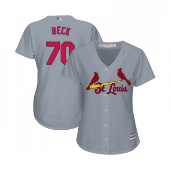 Womens St Louis Cardinals 70 Chris Beck Replica Grey Road Cool Base Baseball Jersey Womens St Louis Cardinals 70 Chris Beck Replica Grey Road Cool Base Baseball Jersey