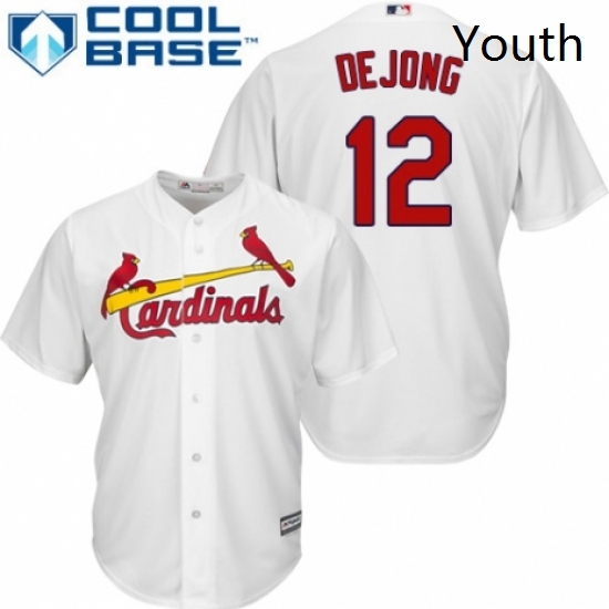 Youth Majestic St Louis Cardinals 12 Paul DeJong Authentic White Home Cool Base MLB Jersey Youth Majestic St Louis Cardinals 12 Paul DeJong Authentic White Home Cool Base MLB Jersey