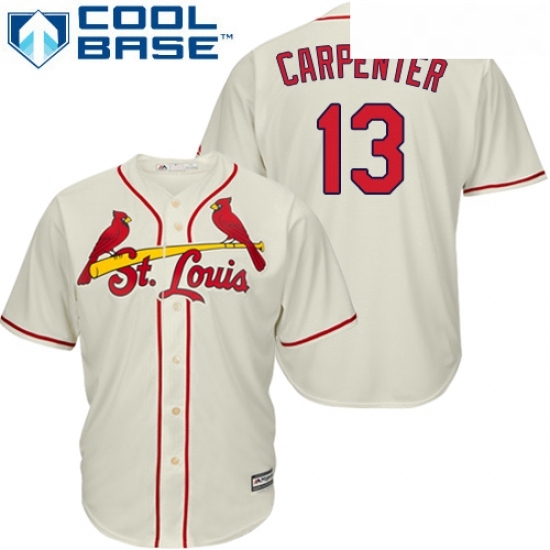 Youth Majestic St Louis Cardinals 13 Matt Carpenter Replica Cream Alternate Cool Base MLB Jersey Youth Majestic St Louis Cardinals 13 Matt Carpenter Replica Cream Alternate Cool Base MLB Jersey