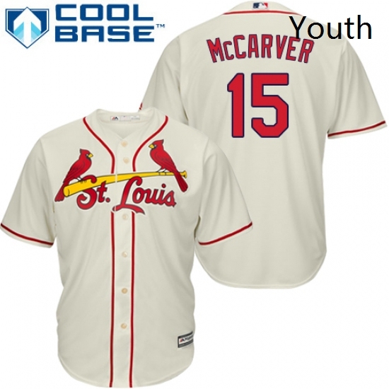 Youth Majestic St Louis Cardinals 15 Tim McCarver Authentic Cream Alternate Cool Base MLB Jersey Youth Majestic St Louis Cardinals 15 Tim McCarver Authentic Cream Alternate Cool Base MLB Jersey