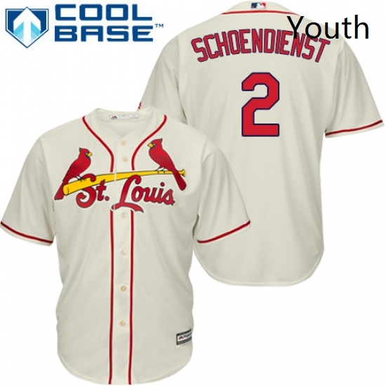 Youth Majestic St Louis Cardinals 2 Red Schoendienst Authentic Cream Alternate Cool Base MLB Jersey Youth Majestic St Louis Cardinals 2 Red Schoendienst Authentic Cream Alternate Cool Base MLB Jersey