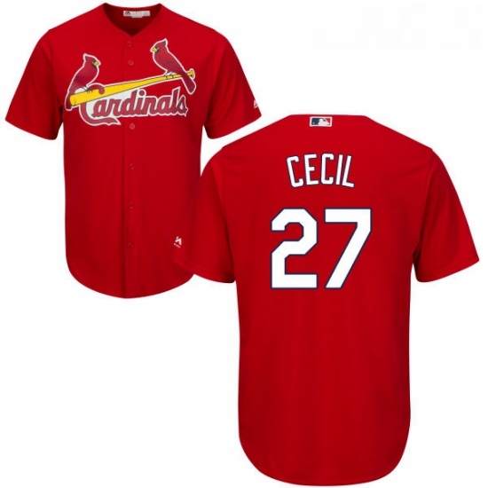 Youth Majestic St Louis Cardinals 27 Brett Cecil Authentic Red Alternate Cool Base MLB Jersey Youth Majestic St Louis Cardinals 27 Brett Cecil Authentic Red Alternate Cool Base MLB Jersey