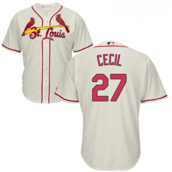Youth Majestic St Louis Cardinals 27 Brett Cecil Replica Cream Alternate Cool Base MLB Jersey Youth Majestic St Louis Cardinals 27 Brett Cecil Replica Cream Alternate Cool Base MLB Jersey