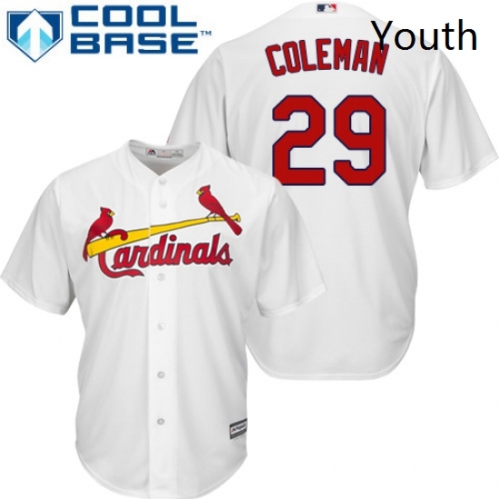 Youth Majestic St Louis Cardinals 29 Vince Coleman Authentic White Home Cool Base MLB Jersey Youth Majestic St Louis Cardinals 29 Vince Coleman Authentic White Home Cool Base MLB Jersey