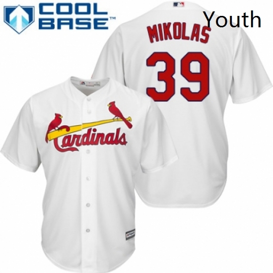 Youth Majestic St Louis Cardinals 39 Miles Mikolas Replica White Home Cool Base MLB Jersey Youth Majestic St Louis Cardinals 39 Miles Mikolas Replica White Home Cool Base MLB Jersey