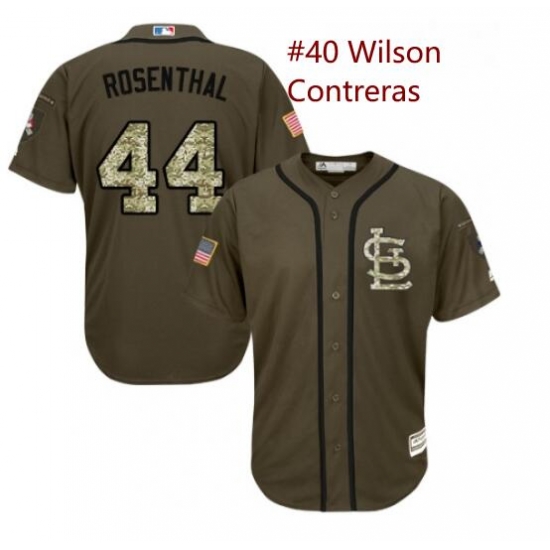 Youth Majestic St Louis Cardinals 40 Wilson Contreras Green Salute to Service MLB Jersey Youth Majestic St Louis Cardinals 40 Wilson Contreras Green Salute to Service MLB Jersey