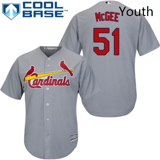 Youth Majestic St Louis Cardinals 51 Willie McGee Authentic Grey Road Cool Base MLB Jersey Youth Majestic St Louis Cardinals 51 Willie McGee Authentic Grey Road Cool Base MLB Jersey