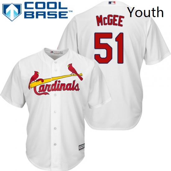Youth Majestic St Louis Cardinals 51 Willie McGee Replica White Home Cool Base MLB Jersey Youth Majestic St Louis Cardinals 51 Willie McGee Replica White Home Cool Base MLB Jersey