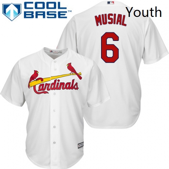 Youth Majestic St Louis Cardinals 6 Stan Musial Authentic White Home Cool Base MLB Jersey Youth Majestic St Louis Cardinals 6 Stan Musial Authentic White Home Cool Base MLB Jersey