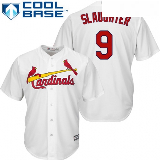 Youth Majestic St Louis Cardinals 9 Enos Slaughter Replica White Home Cool Base MLB Jersey Youth Majestic St Louis Cardinals 9 Enos Slaughter Replica White Home Cool Base MLB Jersey