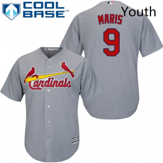 Youth Majestic St Louis Cardinals 9 Roger Maris Replica Grey Road Cool Base MLB Jersey Youth Majestic St Louis Cardinals 9 Roger Maris Replica Grey Road Cool Base MLB Jersey