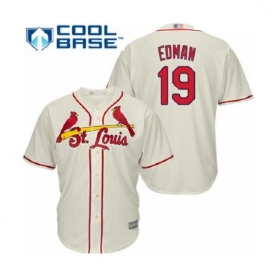 Youth St. Louis Cardinals #19 Tommy Edman Authentic Cream Alternate Cool Base Baseball Player Jersey Youth St. Louis Cardinals #19 Tommy Edman Authentic Cream Alternate Cool Base Baseball Player Jersey