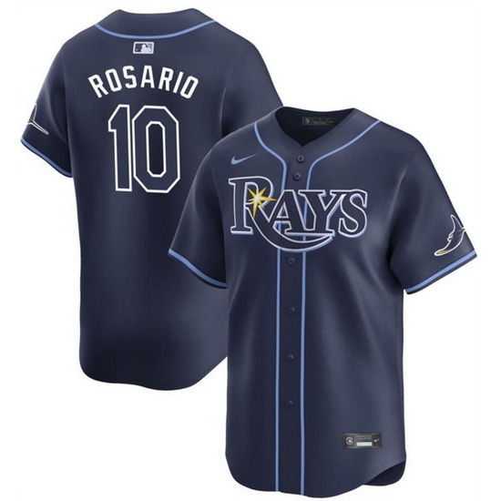 Men Tampa Bay Rays 10 Amed Rosario Navy Away Limited Stitched Baseball Jersey Men Tampa Bay Rays 10 Amed Rosario Navy Away Limited Stitched Baseball Jersey