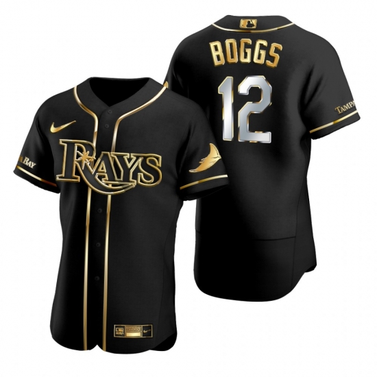 Men Tampa Bay Rays 12 Wade Boggs Black Gold 2020 Nike Flexbase Jersey Men Tampa Bay Rays 12 Wade Boggs Black Gold 2020 Nike Flexbase Jersey