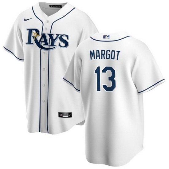 Men Tampa Bay Rays 13 Manuel Margot White Cool Base Stitched Baseball Jersey Men Tampa Bay Rays 13 Manuel Margot White Cool Base Stitched Baseball Jersey