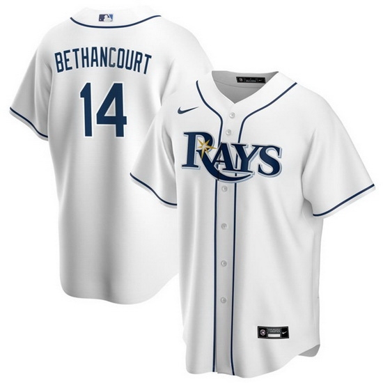 Men Tampa Bay Rays 14 Christian Bethancourt White Cool Base Stitched Baseball Jersey Men Tampa Bay Rays 14 Christian Bethancourt White Cool Base Stitched Baseball Jersey