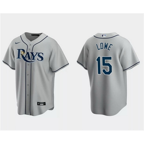 Men Tampa Bay Rays 15 Josh Lowe Gray Cool Base Stitched Baseball Jersey Men Tampa Bay Rays 15 Josh Lowe Gray Cool Base Stitched Baseball Jersey