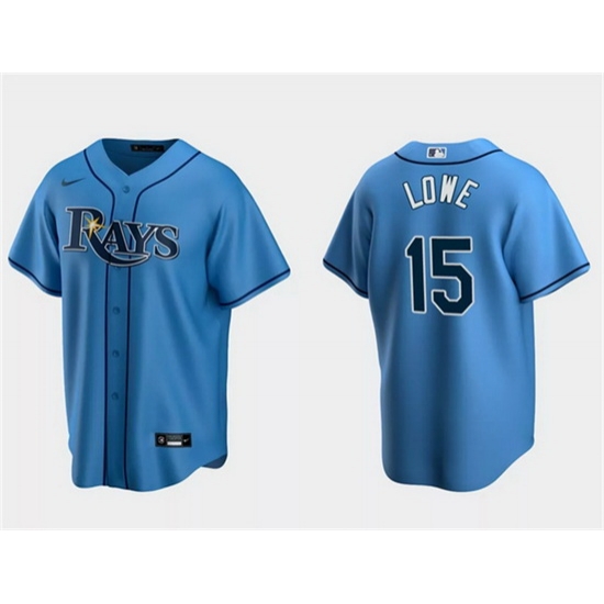 Men Tampa Bay Rays 15 Josh Lowe Light Blue Cool Base Stitched Baseball Jersey Men Tampa Bay Rays 15 Josh Lowe Light Blue Cool Base Stitched Baseball Jersey