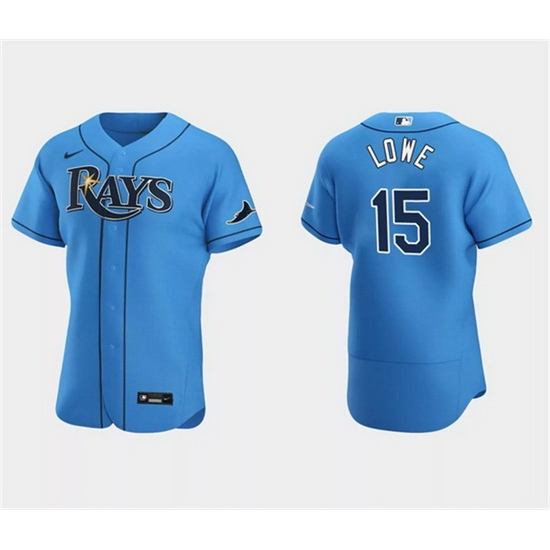 Men Tampa Bay Rays 15 Josh Lowe Light Blue Flex Base Stitched Jersey Men Tampa Bay Rays 15 Josh Lowe Light Blue Flex Base Stitched Jersey